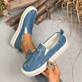 thumbnail image 4 of Xfvqtps Womens Round Toe Slip on Loafers Comfortable Casual Flat Shoes with Denim for Everyday Wear Sky Blue, 4 of 9