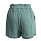 thumbnail image 4 of Pantalones cortos de playa de cintura alta y pierna ancha para mujer - Color liso, corte holgado con bolsillos, 4 of 6