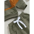 thumbnail image 6 of Infant Baby Boy Fall Clothes Toddler Sweatshirt Color Block Long Sleeve Hooded Sweatshirts Pants Set Winter Outfit, 6 of 8