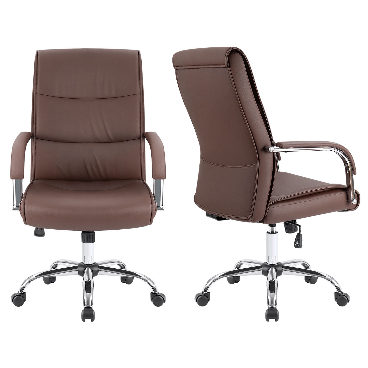 Lacoo Faux Leather High-Back Executive Ergonomic Office Desk Chair, Brown