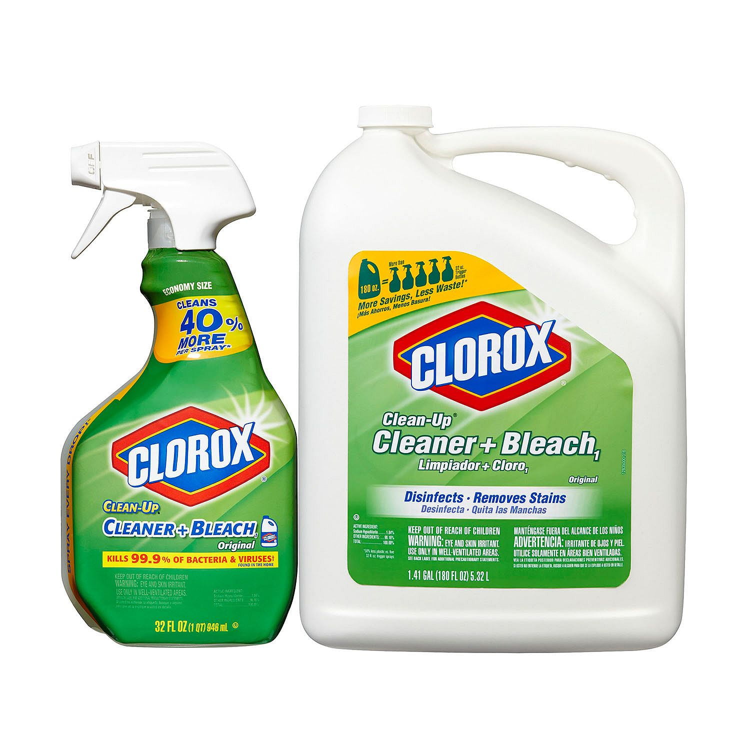 Product of Clorox Clean Up Bleach Cleaner (32 oz. Spray Bottle and 180