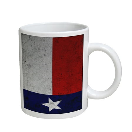 

KuzmarK Coffee Cup Mug 11 Ounce - Texas Flag Concrete Wall