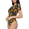 thumbnail image 2 of Gaeub Halloween Skull Women'S Short Sleeve One Piece Swimsuit Sexy High-Waisted Bodysuit For Swimming, Beach, Sports - Xx-Large, 2 of 9