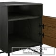 thumbnail image 4 of LUMAMIN Rustic Industrial End Table, Side Table Nightstand with Concealed Storage, Open Cubby & Wire Managemen for Living Room or Bedroom, Black Brown, 24 x 18 x 23.5 inches, 4 of 11