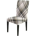 thumbnail image 3 of Black Tan Creamand Gray Plaid Dining Chair Slipcovers Set of 6,Removable Washable Parson Chair Covers for Dining Room,Living Room,Kitchen, 3 of 5