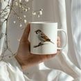 thumbnail image 4 of Bird Watching Mug, House Sparrow Song Bird Mug, 11oz or 15oz White Ceramic Coffee Mug Gift for Bird Watchers, 4 of 9