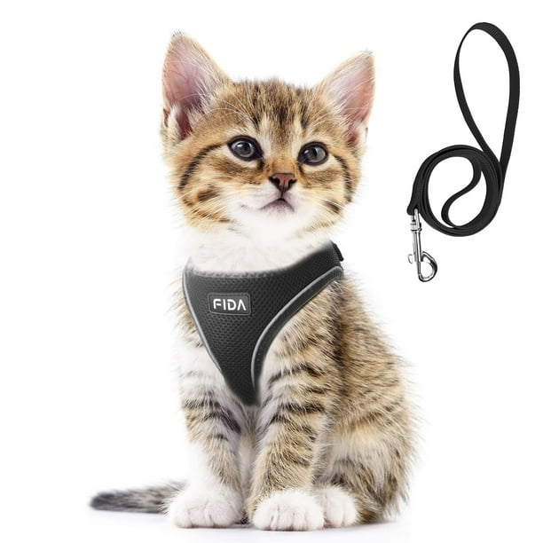 Arnés para mascotas con correa Fida Comfy para perro y gato XXS negro