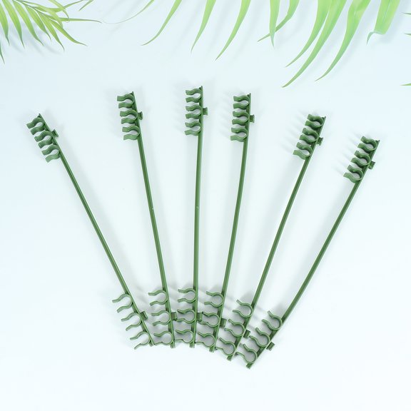 NICERIO 50pcs Tomato Stake Connectors Green Plant Trellis Connection Adjustable for Farmers