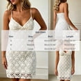 thumbnail image 3 of JOANKDMI Womens Mini Dress Spaghetti Strap Floral Lace Overlay V Neck Bodycon Form-Fitting Cocktail Party Dress Elegant Wedding Guest Club Prom Short Gown, 3 of 9