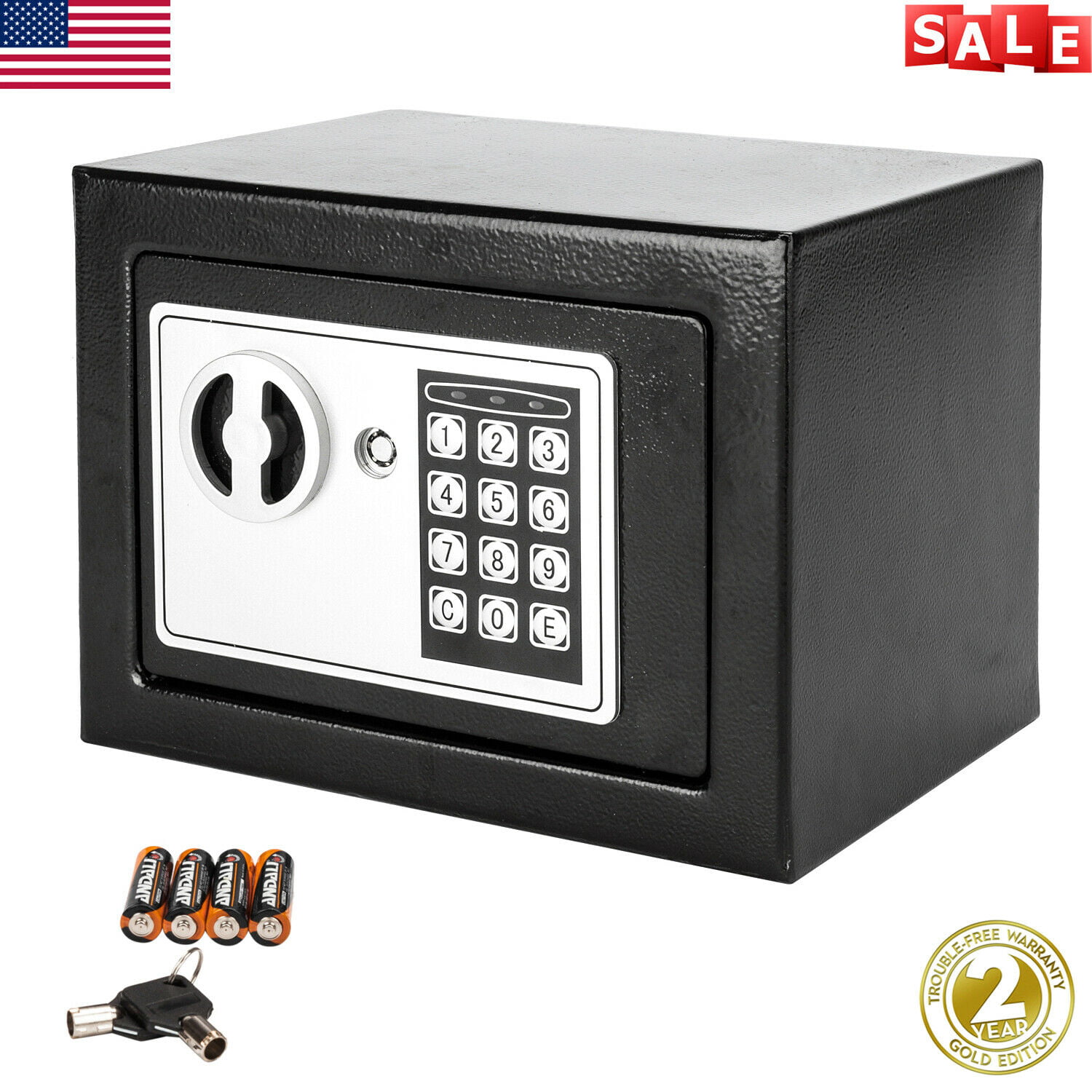 Durable Digital Electronic Safe Box Keypad Lock Home Office Hotel Gun Black 