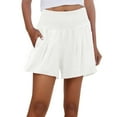 thumbnail image 1 of Aayomet Shorts de Week-End pour Femmes, Taille Confortable, Détails de Plage (Blanc, m), 1 of 5