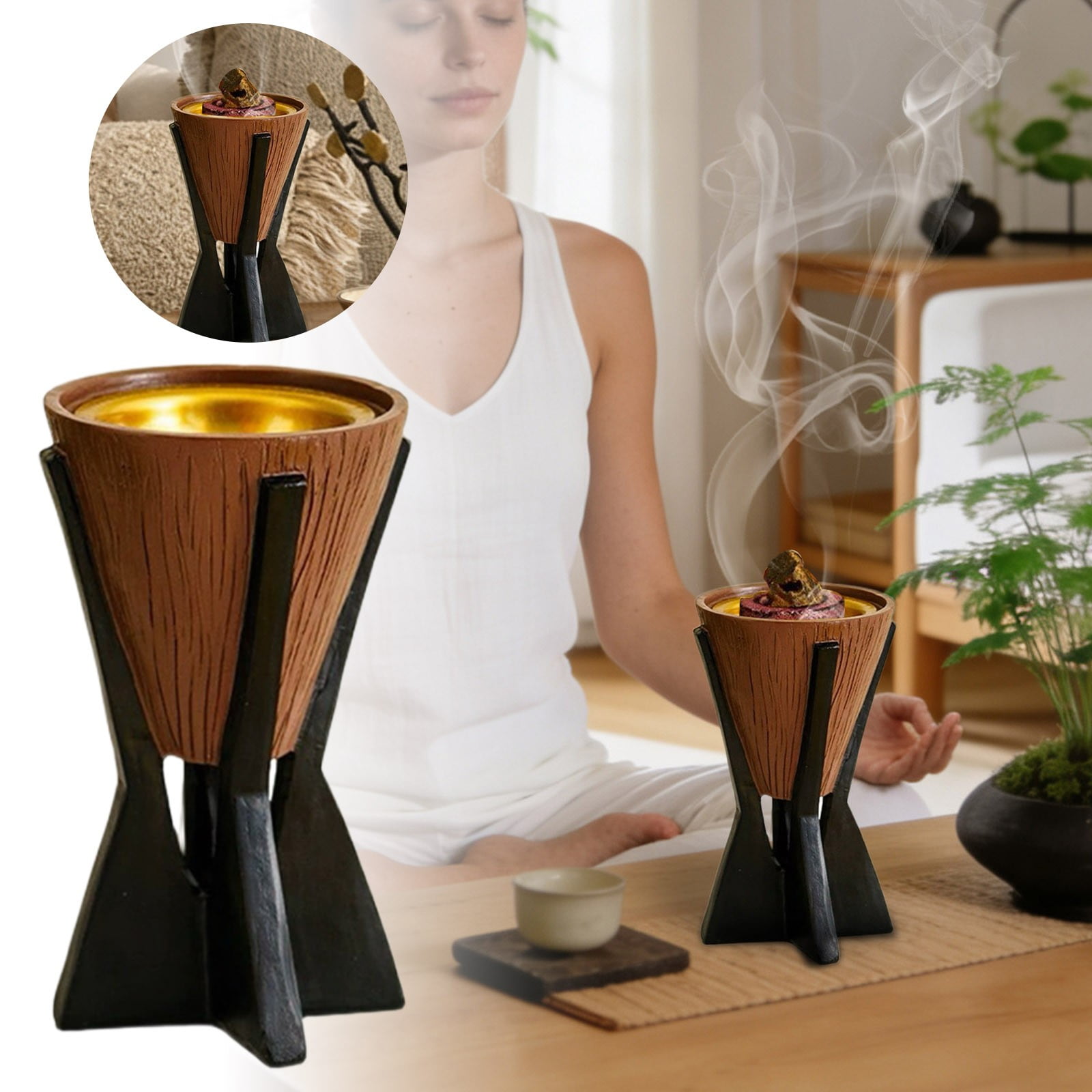 Arabian Incense Burner - Metal Bakhoor Burner Holder, Middle Eastern Style Oud & Frankincense Aroma Censer for Yoga, Spa, Office, Home Decor