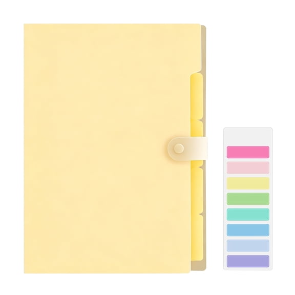 5-Pocket Expandable Accordion File Folder with Label Tabs, Portable Paper Organizer Suitable For Household & Student File Sorting (Beige)