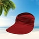 thumbnail image 2 of Sombrero de visera informal de verano para mujer, sombrero de para el pelo, moño desordenado, diadema, sombrero para el sol , Rojo, 2 of 8