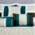 thumbnail image 3 of Chezmoi Collection 7-Piece Medallion Patchwork Comforter Set, King, Teal/Beige/Brown, 3 of 9