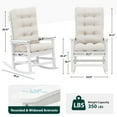 thumbnail image 5 of KINGYES HDPE Oversize Outdoor Rocking Chair with Thick Cushion, Porch Rocker Chair, White Chair with Beige Cushion, 5 of 7