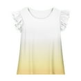 thumbnail image 3 of Spazoro Toddler Girls T-shirts, Casual Solid Color Crewneck Summer Short Sleeve Tops Tee Yellow Size 12 T, 3 of 8
