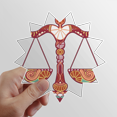thumbnail image 1 of Libra Constellation Zodiac Symbol Sun Vinyl Sticker Luggage Graffiti Flower Decal, 1 of 3