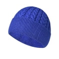 thumbnail image 2 of Morttic Winter Beanie Hat for Women Men Thick Cable Knit Beanie Unisex Skull Cap Cuff Wool Beanie (Blue), 2 of 5