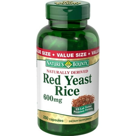 Nature's Bounty Red Yeast Rice 600 mg Capsules 250 ea (Pack of 3)