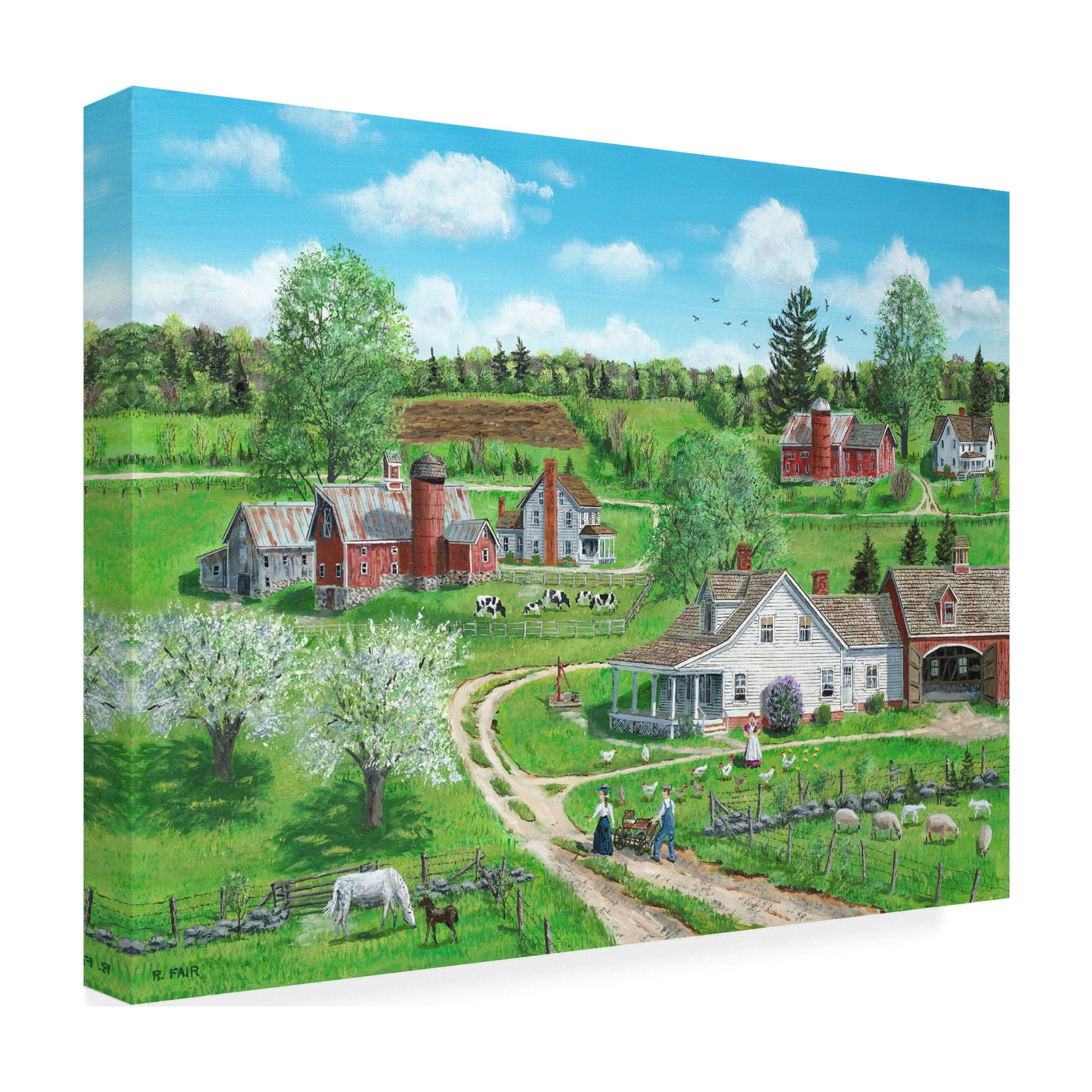 Canvas Wall Art - Bob Fair 'New Babies' Wall Art for Living Room, Bedroom, or Office Décor by Trademark Fine Art - 32 x 24 Inches