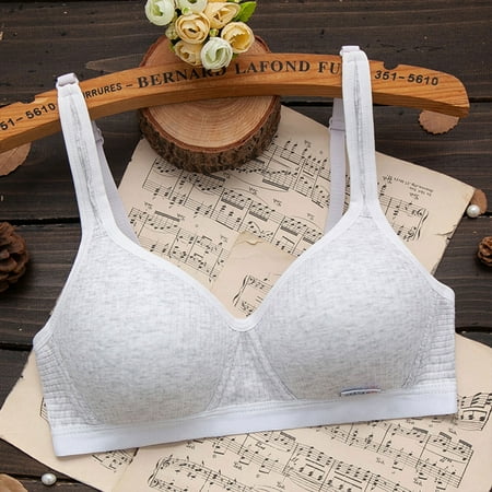 Pavied Minimizer Bras Feelingirl Bra Wireless Bras Korean Version Of Simple Pure Cotton Development Thin Without Steel Ring Gathered Shaping Bra Seamless Bras Womens Bras Gray 38