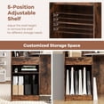 thumbnail image 5 of Reception Desk, Retail Checkout Counter with Lockable Drawer and Open Shelves, Wooden Front Desk Reception Counter, Desktop & Counter for Store Office Lobby Salon, 5 of 9