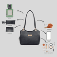 thumbnail image 3 of Sishka Black Genuine Leather Ladies Bags – Elegant Satchel with Top Handle & Shoulder Carry, Stylish Designer Bag for Women, 3 of 10