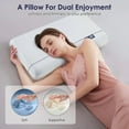 thumbnail image 2 of MOONORAH Cooling Memory Foam Bed Pillow for Neck Pain Relief, Two-Sided Cooling Pillow for Back, Stomach and Side Sleepers, Two Firmness, Hotel Quality Bed Pillows, Queen Size, 28" x 16", 2 of 8
