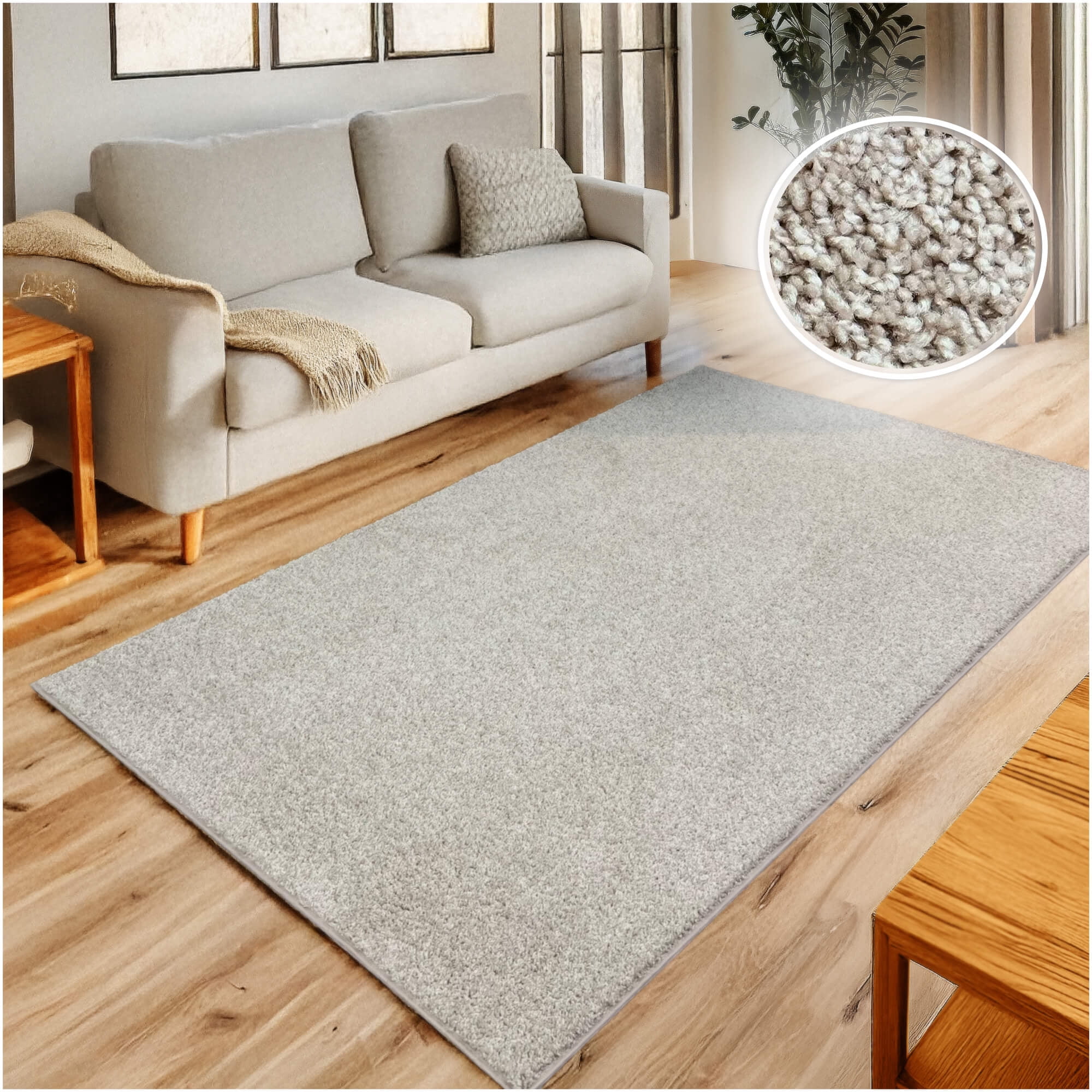 Koeckritz Rugs Soft & Cozy Flax Beige Indoor Area Rug 5' Round for Living Room or Bedroom