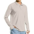 thumbnail image 4 of WTOBBY Men's Casual Golf Shirt with Raglan Long Sleeve, UPF 50+ Protection, and Lightweight Fabric for Comfortable Outdoor Use in Hot Weather ,Light Gray 2XL, 4 of 7