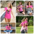 thumbnail image 5 of Tops For Women T-Shirts Color Block Graphic Short Sleeve Beach Summer Workout Clothes, 5 of 8