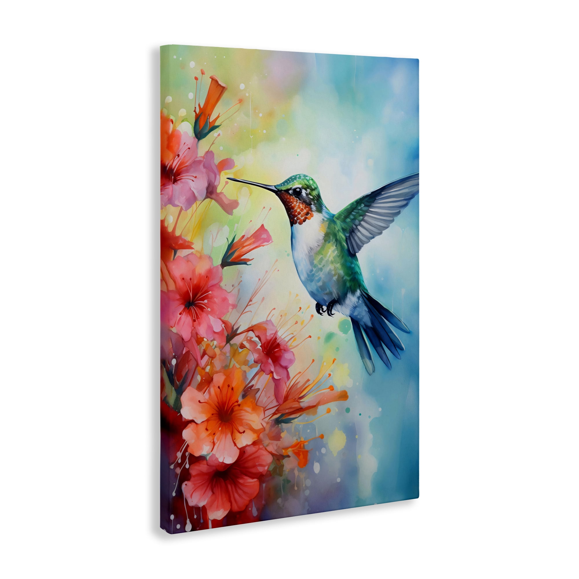 Stupell Industries Hummingbird Hibiscus Serenade Canvas Wall Art, design by Creative Studio