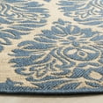 thumbnail image 3 of SAFAVIEH Linden Bryony Geometric Indoor/Outdoor Area Rug, Cream/Blue, 6'7" x 6'7" Round, 3 of 8