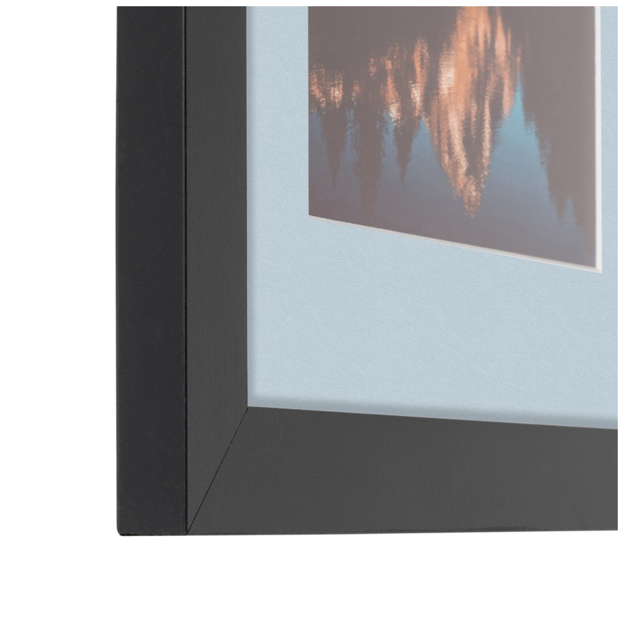 ArtToFrames Collage Photo Picture Frame with 5 - 3.5x5 Openings, Framed in Black with Baby Blue and Black Mats (CDM-3926-115)