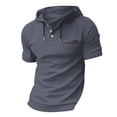 thumbnail image 5 of Men’s Short Sleeve Hoodie Sweatshirt Outdoor Casual Spring Summer Top, 5 of 5