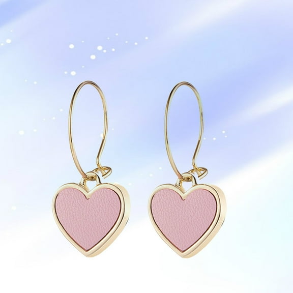 WHAMVOX Korean Style Peach Heart Earrings for Women with Comfortable Texture and Rust Resistance Pink Alloy Jewelry for Parties