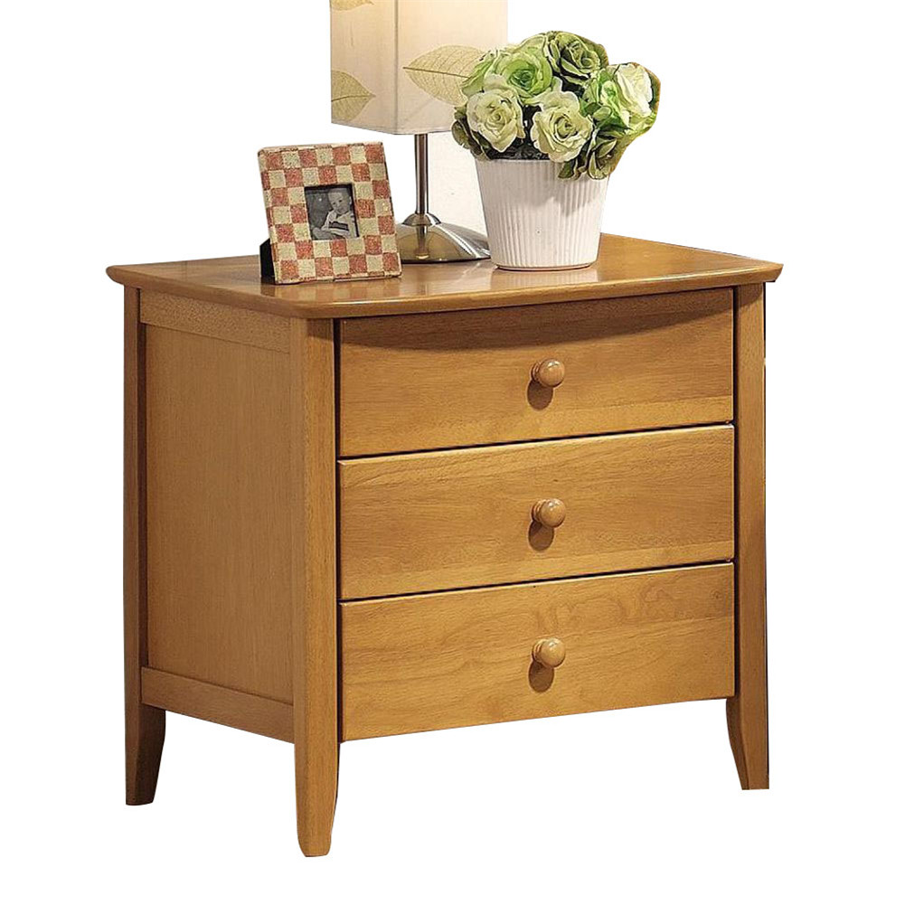 ACME Traditional Wooden Bedside Table With 3 Drawers