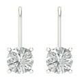 thumbnail image 3 of Clara Pucci 1.5 ct Brilliant Round Cut Drop Dangle VVS1 Genuine Conflict free Clear Zircon Solid 18K White Gold Designer Everyday Earrings Lever Back, 3 of 5