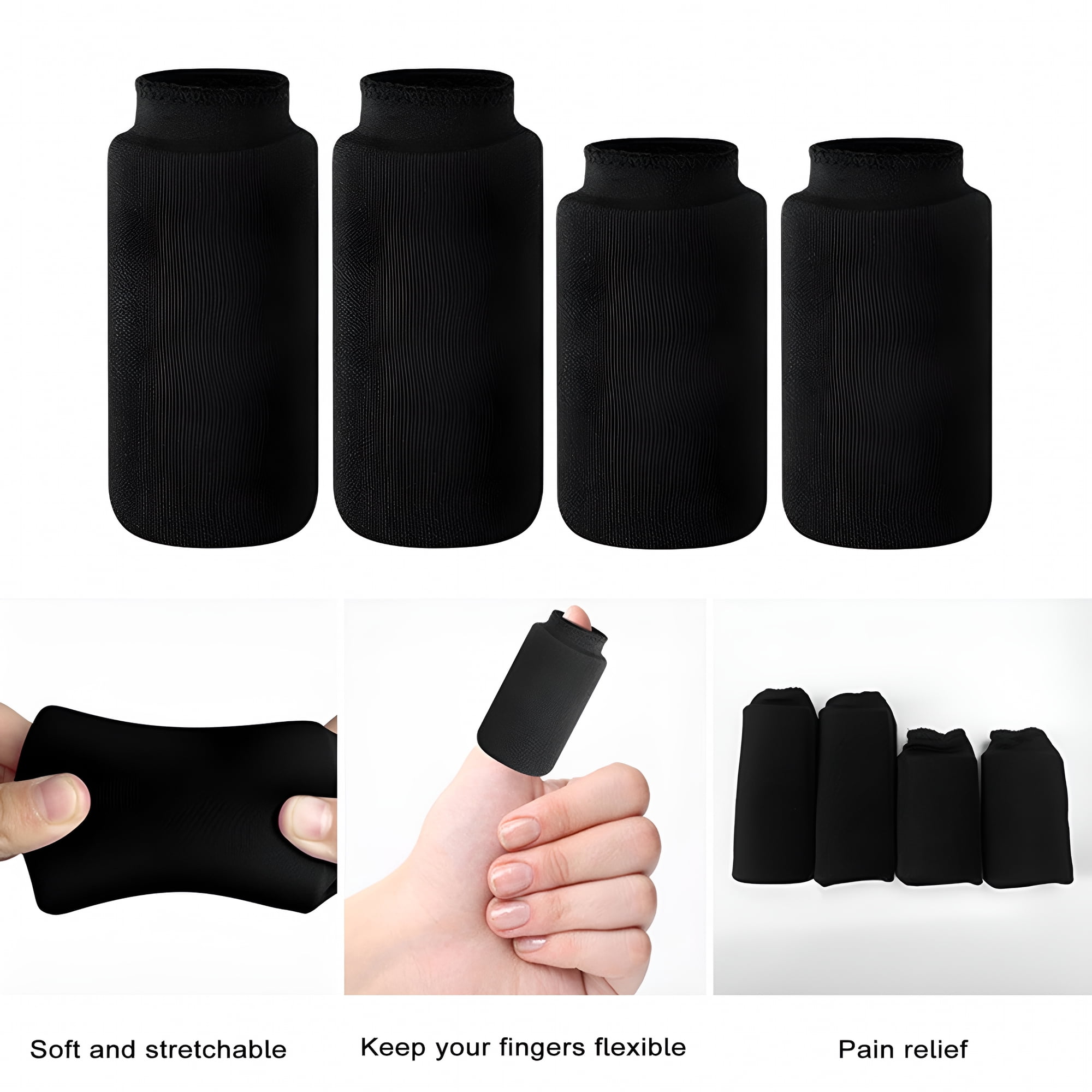 ELDORIX 4Pcs Hot Cold Therapy Finger Ice Pack, Soft Fabric Gel-Filled for Arthritis Trigger Finger Swollen Finger Ice Sleeves