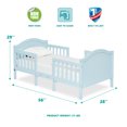 thumbnail image 4 of Dream On Me Portland 3 in 1 Convertible Toddler Bed, Sky Blue, 4 of 23
