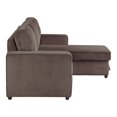 thumbnail image 4 of Furniture of America Liven Right Hand Facing Corduroy Indoor Pull-out Sleeper Sectional, Brown, 4 of 5