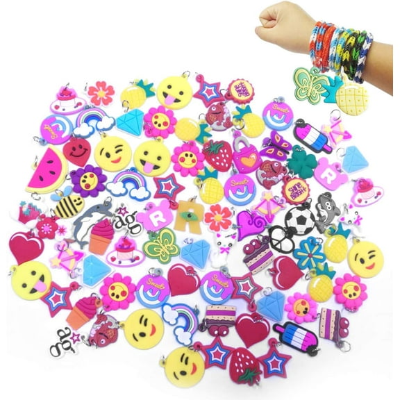 CP Loom Band Silicone Bracelet Charms 12 Pack (Mix)