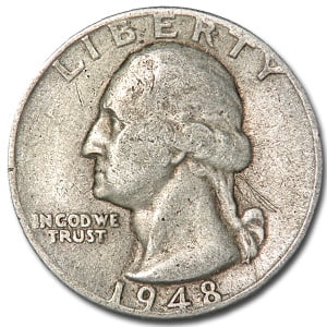 1948 Washington Quarter Good/XF