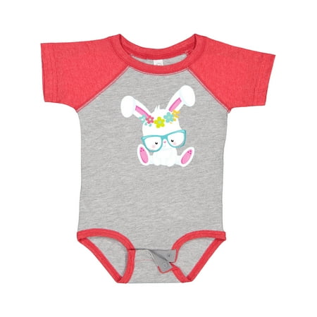 

Inktastic Hipster Bunny Bunny With Glasses Flowers Boys or Girls Baby Bodysuit