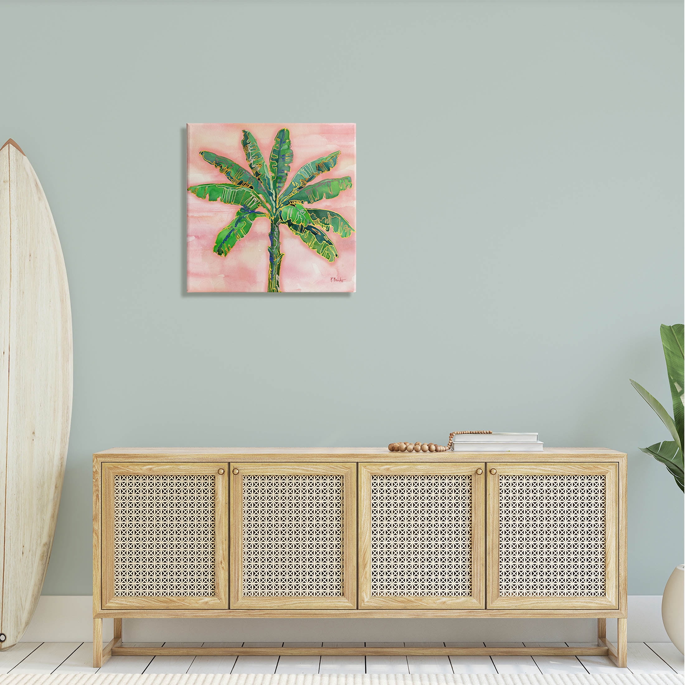 Tropical Nature Palm Sunrise Botanical & Floral Graphic Art Gallery Wrapped Canvas Print Wall Art
