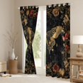 thumbnail image 3 of Homewish Animal Moth Boy Girl Black Out Curtains,Chic Floral Flowers Rose Curtains Pack of 2 (42x63 Each),Retro Vintage Aesthetic Bedroom Curtains,Lightweight Room Decor, 3 of 6