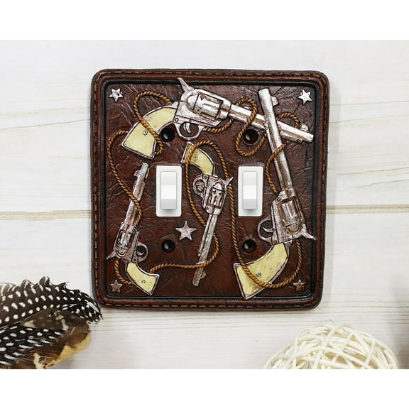 Set of 2 Western Cowboy Double Toggle Switch Wall Plates