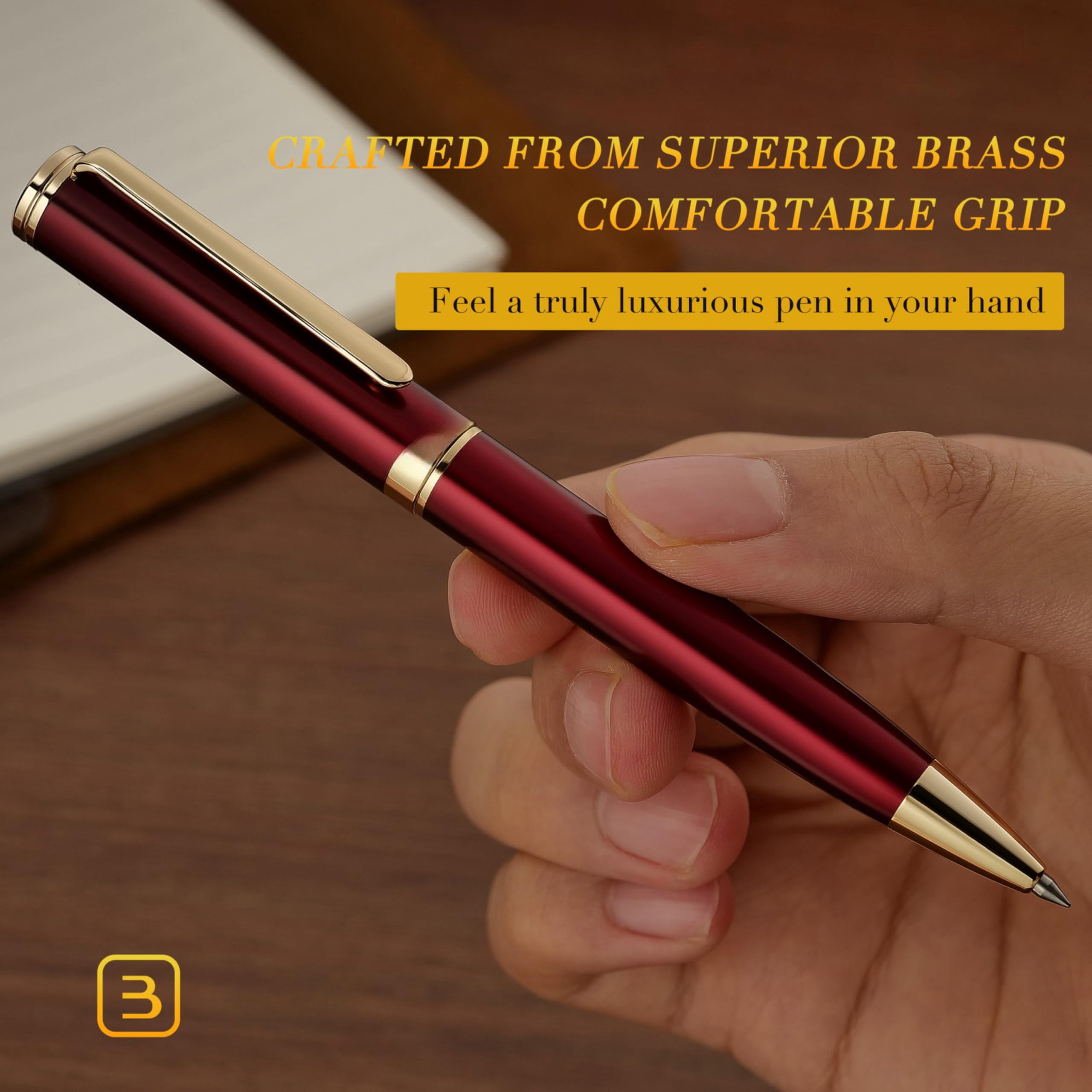 Red Lacquer Gel Pen With Finish  Retractable Pens Gift Set Professional Elegant Writing Executive Office Nice Fancy Designer For Men And Women