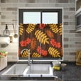 thumbnail image 7 of Leaves Pattern Kitchen Curtains 2 Panels UV Protected Tier Curtains, Half Window Curtains Kitchen Tiers for Guest Room Bathroom Sink Laundry Room Basement,24 x 27 Inch, 7 of 7
